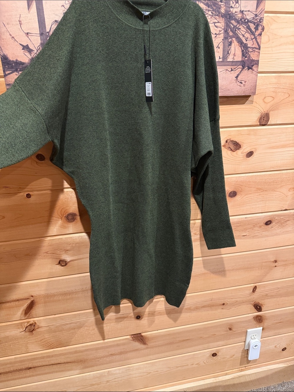 Fashion Nova Olive Knit Long Sleeve Sweater Dress